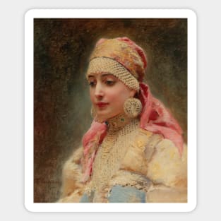 Portrait of a Boyarynya by Konstantin Makovsky Magnet